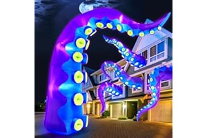 ZUKAKII 14FT Halloween Inflatables Decorations Outdoor Giant Octopus Tentacles Inflatable Halloween with Build-in LED Lights Vivid Spooky Blow Up Yard Decoration Outdoor Holiday Party Yard Lawn Decor-Style C