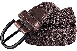 Mile High Life Young Boys Girls | Braided Stretch Elastic Belt | Pin Prong Buckle | Loop End Tip |