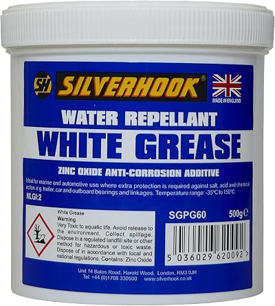 Silverhook White Grease Water Repellent with Zinc Oxide 500g Tin