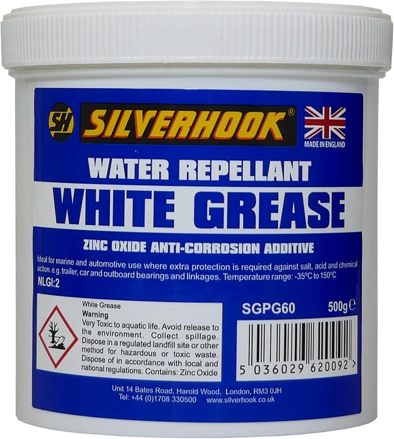 Silverhook White Grease Water Repellent with Zinc Oxide 500g Tin