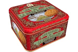 モントワール La Mere Poulard Large Galettes - Large Shortbread cookies from France, Metal Gift tin 8.8oz