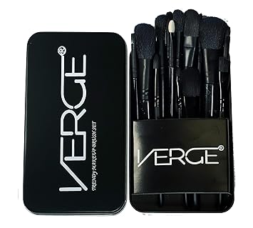 VERGE Cosmetic Makeup Brush Set -Pack of 12 (Black)