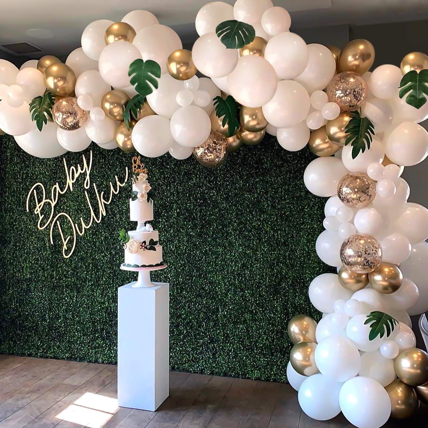 Balloons/Balloon Arch Garland Kit 104 Pcs -White Gold Confetti Balloons,Balloon for Parties, Party Wedding Birthday Balloons Decorations