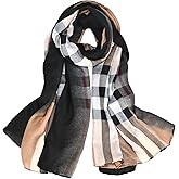 Baishizhou Scarfs for Women Light Soft Solid plaid Fashion Scarves Sunscreen Shawls for All Seasons