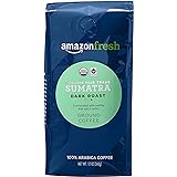 AmazonFresh Organic Fair Trade Sumatra Ground Coffee, Dark Roast, 12 Ounce