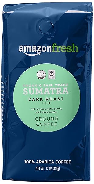 AMAZON FRESH ORGANIC FAIR TRADE SUMATRA GROUND COFFEE,...