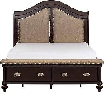 Amazon Com Homelegance Marston Bed In Polyester Headboard