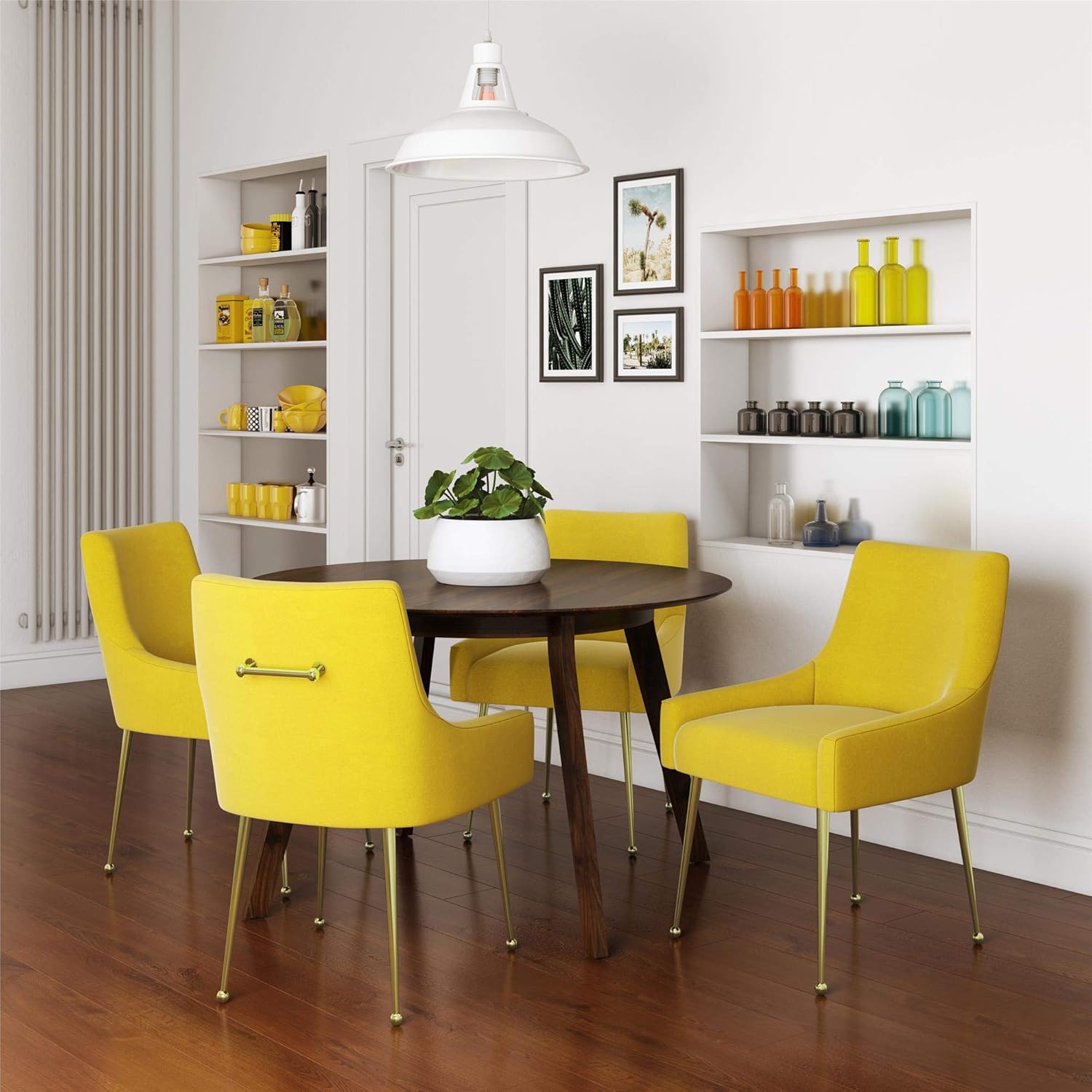 Novogratz Huxley Dining Chairs, Yellow 