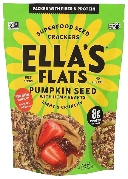 ELLA’S FLATS PUMPKIN WITH HEMP SEED CRACKERS, 4.8 OZ