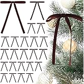Tsorode 24 Pcs Brown Velvet Bows for Christmas Tree, Brown Velvet Bows Ornaments Christmas Tree Bow for Gift Wrapping Door Vintage Garland Wreath,Rustic Holiday Decor-3/8'' Wide, 5 x 7 inch