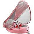 Mambobaby Float Baby Swim Float with Canopy, Non-Inflatable Solid Baby Float, Upgrade Soft Skin-Friendly Fabric Material Infant Swim Float for Boys and Girls Toddler (Special Edition Pink)