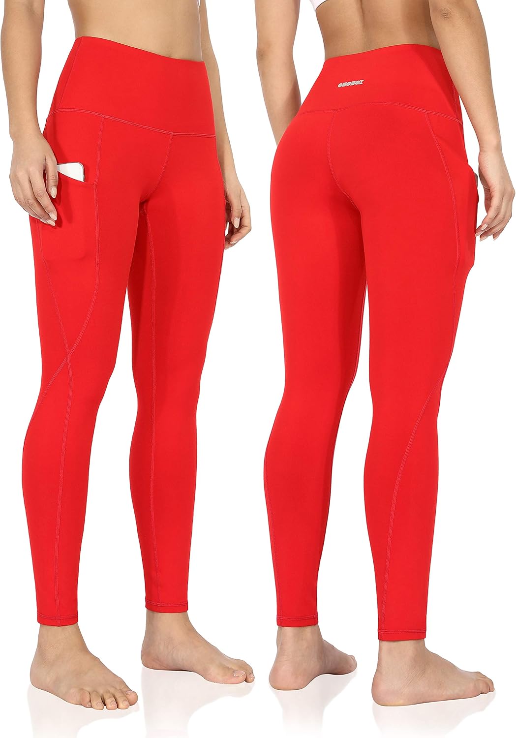 ODODOS Women's High Waisted Yoga Leggings with Pocket, Workout Sports Running Athletic Pants with Pocket: Clothing