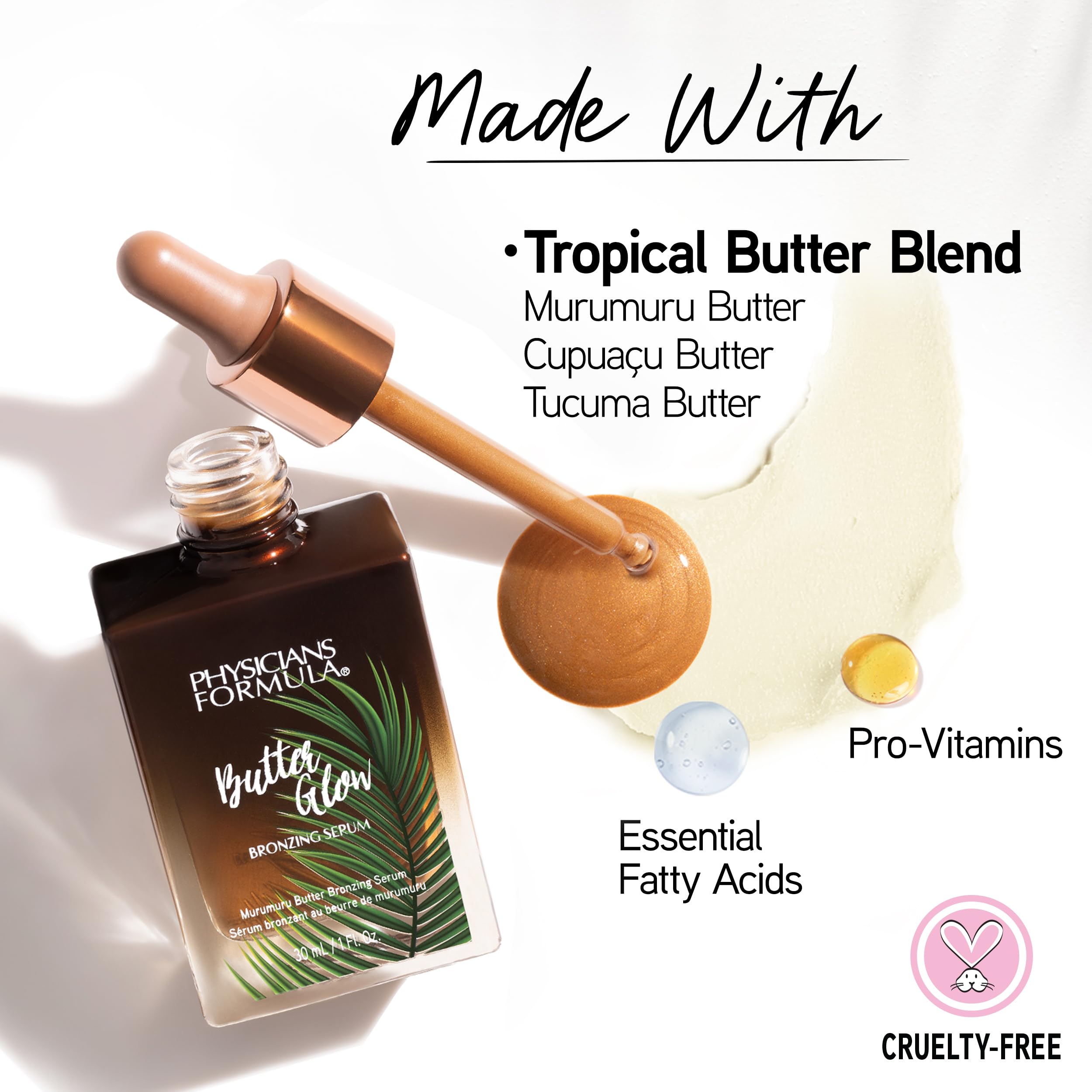 Physicians Formula Butter Glow Bronzing Serum, Innovative & Nourishing Skincare Bronzing Drops for Radiant, Natural Sunkissed Complexion - Sunkissed Glow