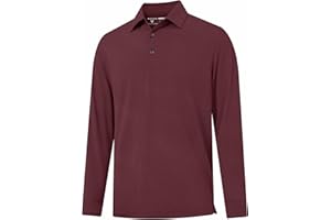 M MAELREG Golf Shirts for Men Dry Fit Performance Moisture Wicking Casual Heather Collared Long Sleeve Polo Shirts for Men