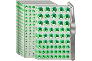 NIACONN 1760 Pcs Deep Green Hair Jewels Face Gems Stick on, Self Adhesive Glitter Rhinestones Stickers for Women Body Eyes Nails Festival Halloween Makeup & Crafts