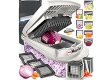 Mueller Pro-Series 10-in-1, 8 Blade Vegetable Chopper, Onion Mincer, Cutter, Dicer, Egg Slicer with Container, French Fry Cut