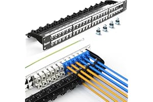 PBAEGAV 48 Port Patch Panel Blank UTP/STP 1U 19" Keystone Patch Panel with Cable Management and Support Bar Compatible with LC/SC/ST/FC/USB/HDMI Keystone Jack(48 Port)