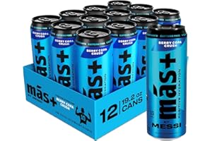 Más+ By Messi 19.2oz Berry Copa Crush Sports Drink & Hydration Beverage, Natural Flavors with Vitamins and Electrolytes, No Artifical Sweeteners or Colors, 12-pack