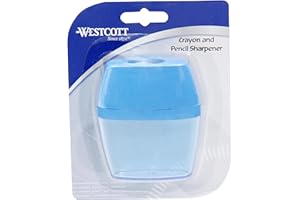 Westcott 15234 2-Hole Manual Crayon and Pencil Sharpener for School, Assorted Colors