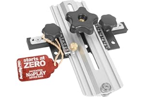 AccuRip Pro Thin Rip Jig – Table Saw Thin Strip Cutting Jig with NoPlay Expandable Miter Bar, Dual Lock Precision Adjustment,