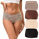 INNERSY Boy Shorts Underwear for Women Cotton Boxer Briefs Breathable Moisture Wicking Boyshorts Panties 4-Pack