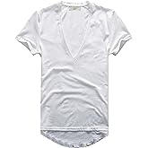 Zecmos Mens Deep V Neck T-Shirt Unisex Tshirt Male Vneck Tee Top