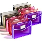 ThinkTex Plastic Expanding File Folder, Transparent envelopes with Snap | No Dividers,Large Capacity,Document Organizer for Receipts, Bills&amp;Taxes,Letter/A4 Size for School/Office/Home-10 Pack