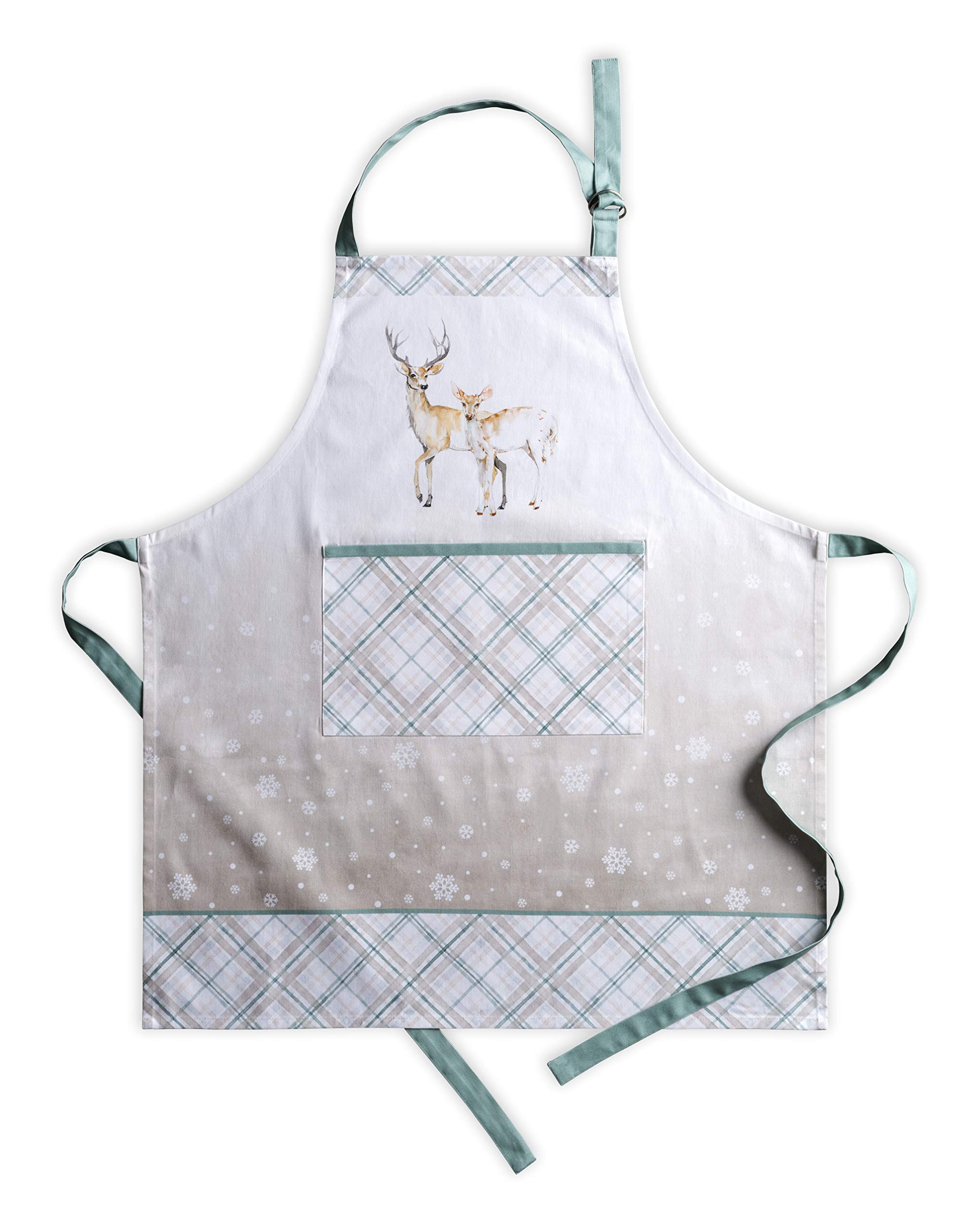 Maison d' Hermine 100% Cotton Apron for women with Pocket Kitchen Chef Autumn Apron for Men Cooking Gardening Server Waitress Maid - (Deer in The Woods, 85 cm x 70 cm) — image 1