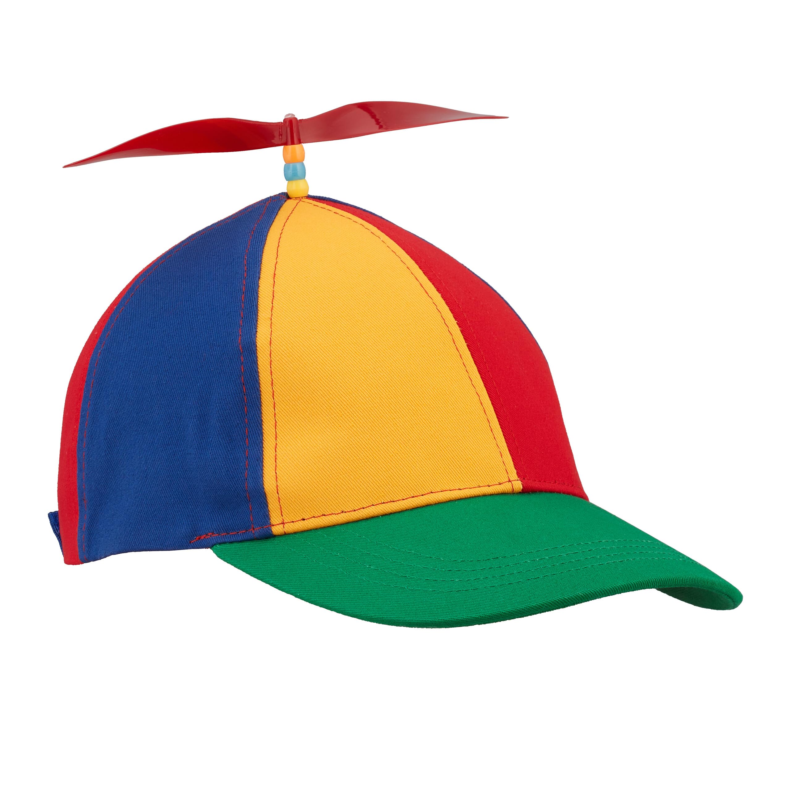Relaxdays Propeller Cap, Striped, for Adults, Head Size 55-61 cm, Carnival, Helicopter Beanie, Colourful