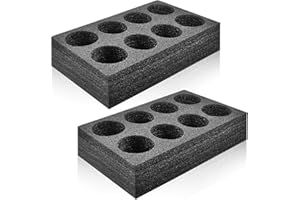 Akamino 2Pcs Takeout Cup Holders Foam, 8 Cups Foam Takeout Coffee Drink Carrier Trays to Go Drink Holder for Delivery Hot and Cold Drinks Milk Tea,Beverage(Black,36X20CM)