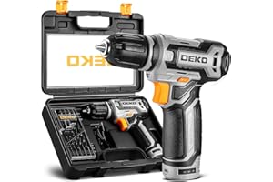 DEKOPRO Cordless Drill: DEKO PRO 12V Power Battery Drill Set with Small Electric Drills and 3/8-inch Keyless Chuck with Portable Tool Set Gift Box