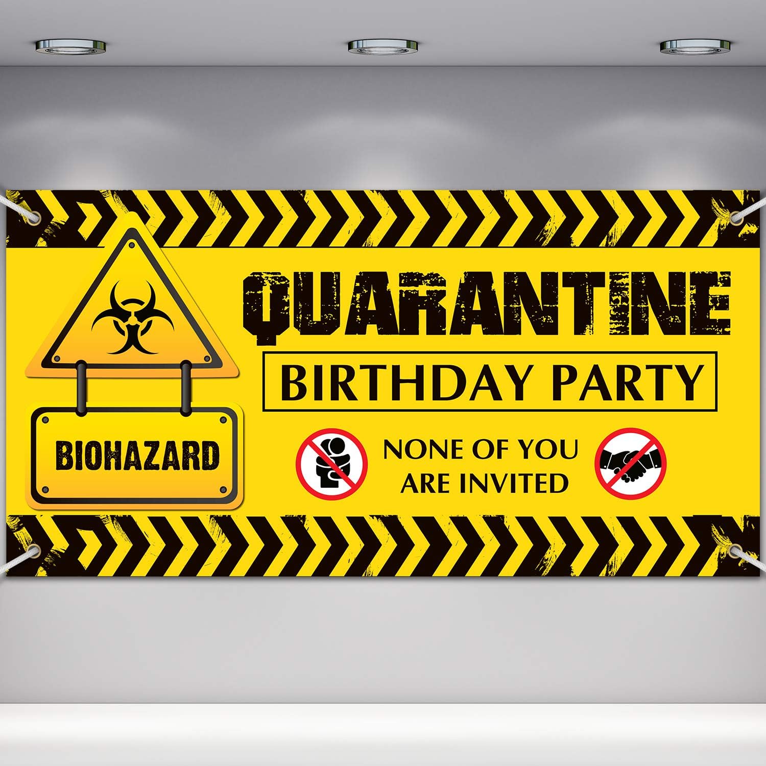 Quarantine Birthday Banner, Happy Quarantine Birthday Decoration Sign, ''None of You