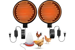 GANGGEND 2 PCS Chicken Water Heater for Winter, 6'' Poultry Water Heater, Energy Saving Silicone Metal Plastic 1-5 Gallons, Chicken Water Heating Base for Chicken Turkey Goose Duck Pigeon (Black)