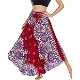 Eyanse Womens Boho Skirt Long Skirts Hippie Clothes for Women with Tie