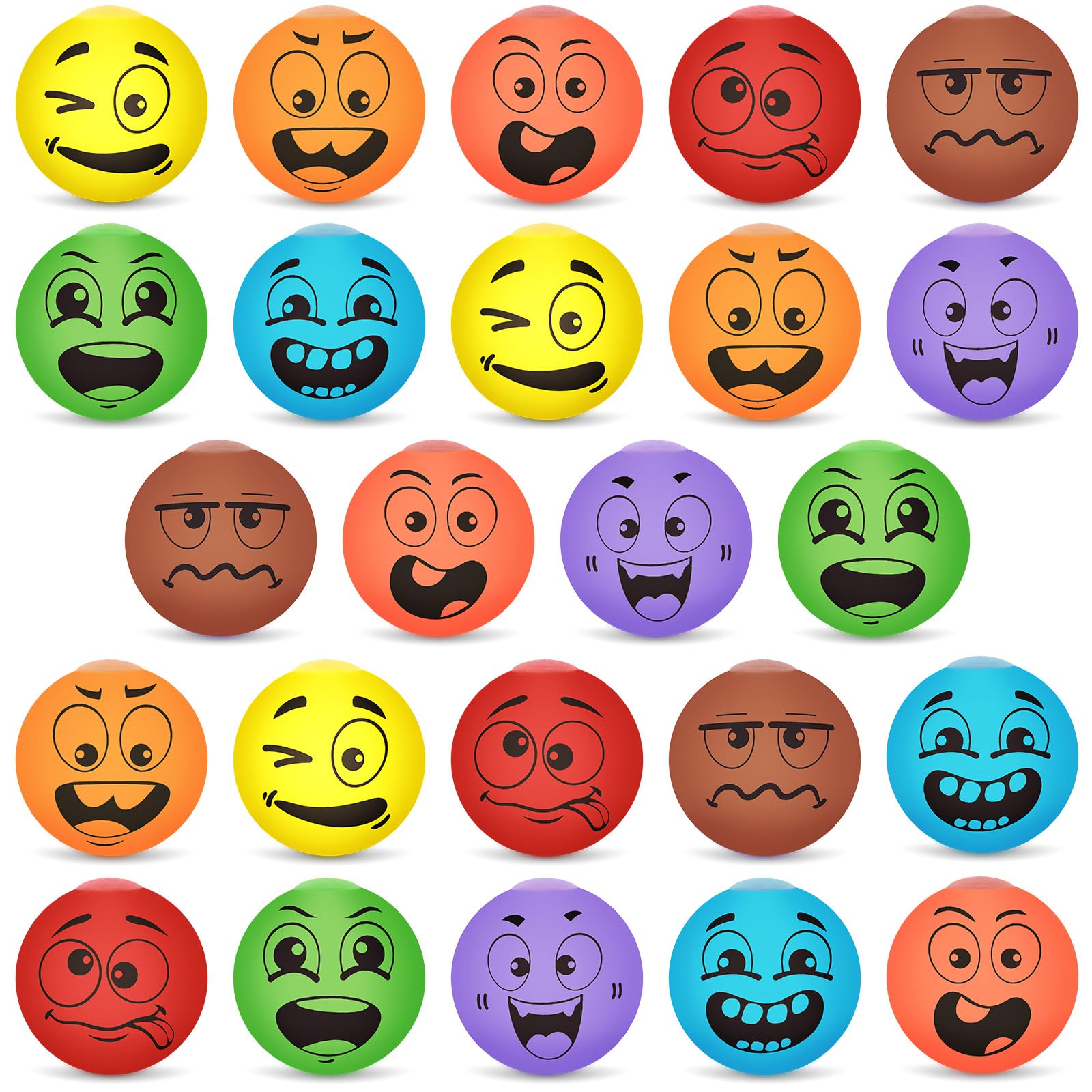 LovesTown 12PCS Emotion Dough Ball Fidget Toys, Smile Stress Balls for Kids and Adults Party Favors Classroom Prizes Anxiety Relief