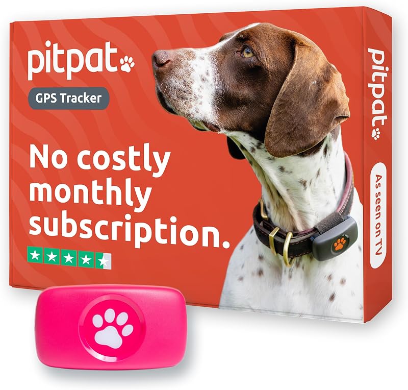 PitPat GPS Dog Tracker No Monthly Fees Pink - Satellite Live Tracking