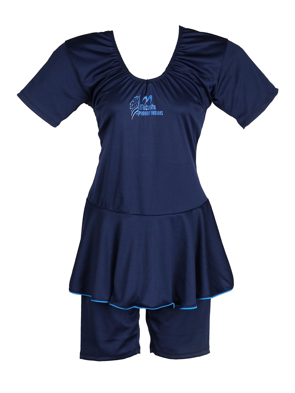 mitushi products ladies dyed swimsuit with sleeves navy