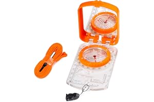 TURNONSPORT Boy Scout Sighting Compass - Adjustable Declination Mirror, Compass Base Plate, Orienteering & Hiking Navigation - Military Grade, Backpacking & Camping Tool