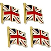 stidsds United Kingdom Flag Pin - Britisher Flags Pins Lapel UK Flag Enamel Lapel Pin Men Women Suit & Waving Patriotic Metal Badge Souvenir Hat Backpacks Decoration(4 Pack)