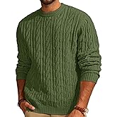 PJ PAUL JONES Mens Sweater Crewneck Cable Knit Pullover Sweater Casual Twist Textured Sweaters