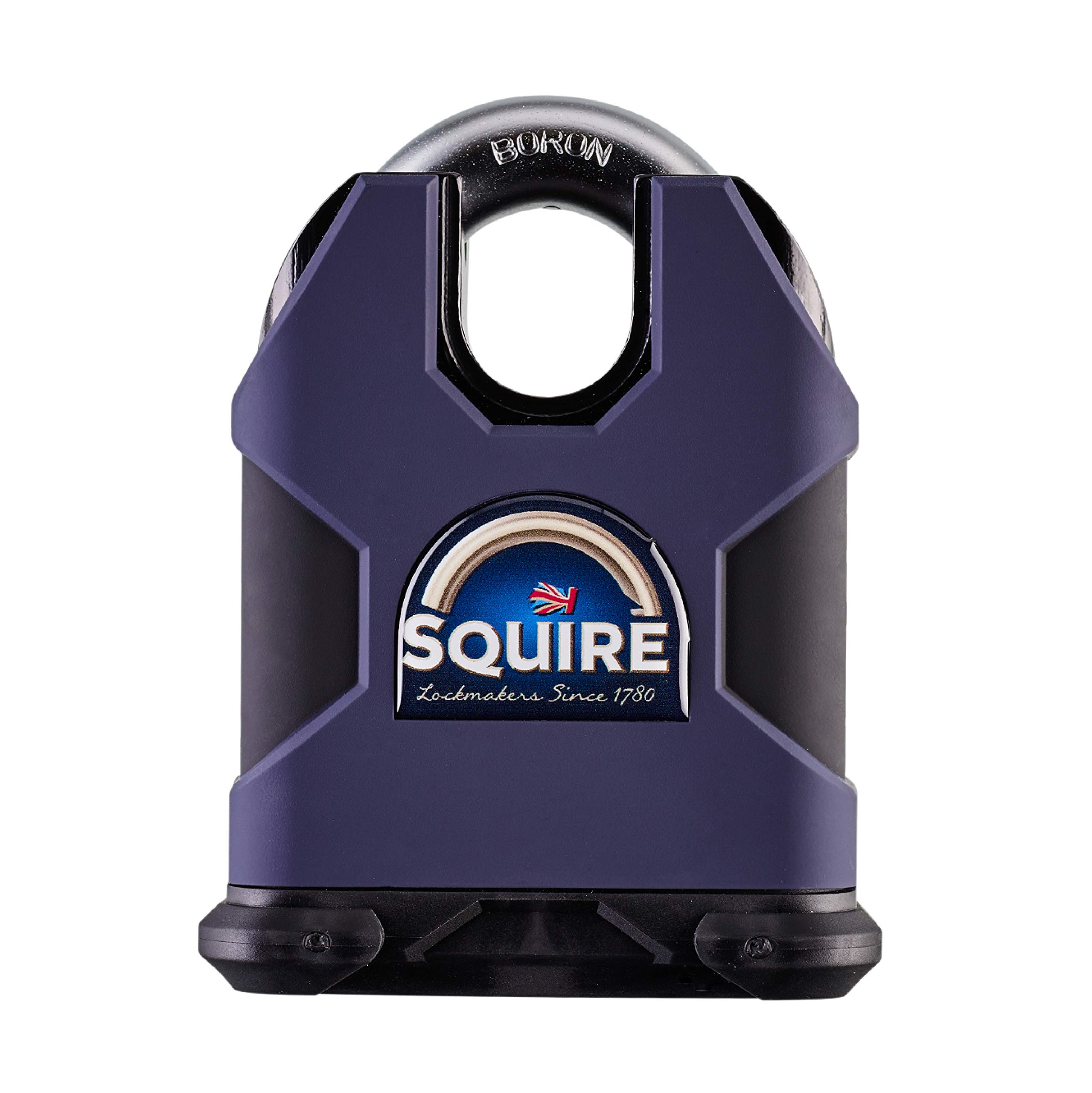 Squire SS80CS Henry Stronghold 6 Pin S Cylinder Closed Shackle Steel Padlock, 80 mm (Length), Blue