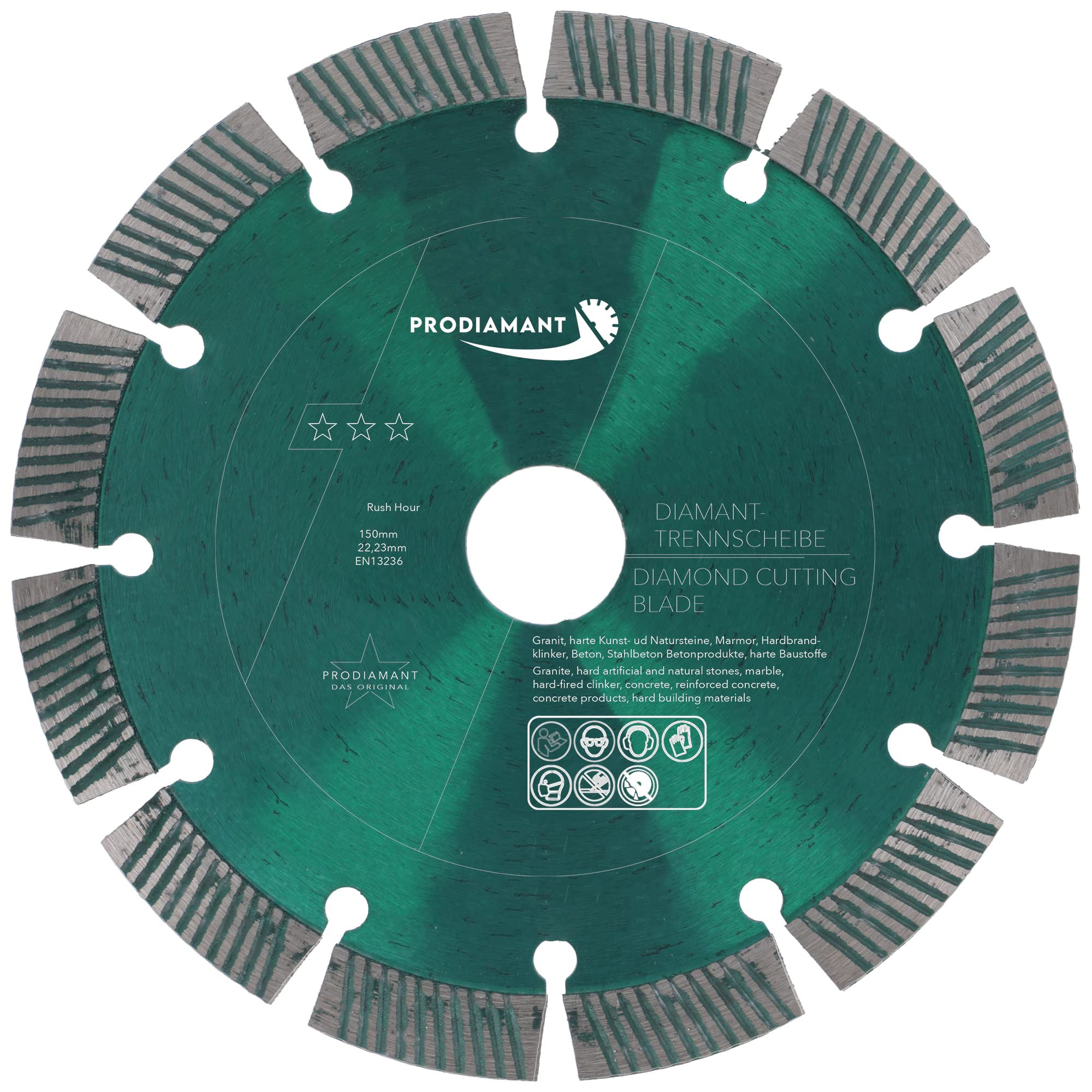 PRODIAMANT RushHour Diamond Cutting Disc 150 mm for Concrete and Hard Materials
