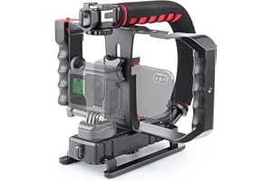 Zeadio Camera Smartphone Stabilizer, Portable Handle Grip Handheld Video Rig, Fits for All Camera, Camcorder, Action Camera, DSLR and All iPhone and Android Smartphones