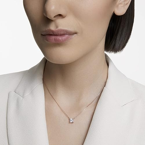 Swarovski Attract Pendant Necklace with a Square Cut Clear Crystal