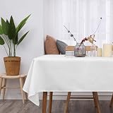 Deconovo White Rectangle Water Resistant Tablecloth 59x95in 150x240cm view 2