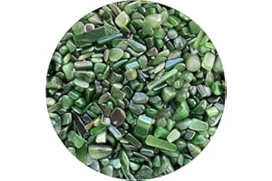 GAF TREASURES 2 oz Lot Natural Semi Nephrite Jade Tumbled Gemstone Chips, Crushed Mini Crystals, Undrilled Crystal Chips (Nephrite Jade)