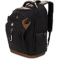 SwissGear Tool Bag Backpack, Fits Up to 17-Inch Laptop, Work Pack PRO, Black/Brown Canvas