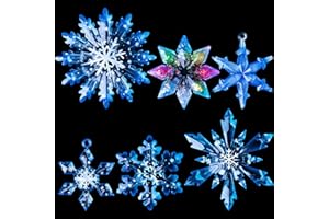 LET'S RESIN Christmas Resin Molds, 6 Pcs Varying Sizes Snowflake Epoxy Resin Molds Silicone, 3D Ice Crystal Resin Ornament Molds, Silicone Molds for Epoxy Resin, Tree & Car Decoration