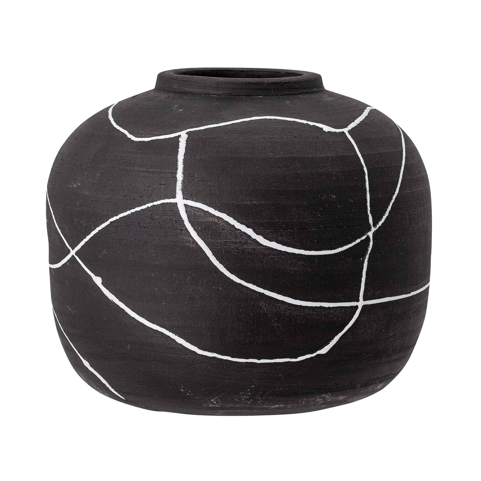 Bloomingville Niza 82049588 Decorative Vase Made of Terracotta Black 20 x 16.5 cm