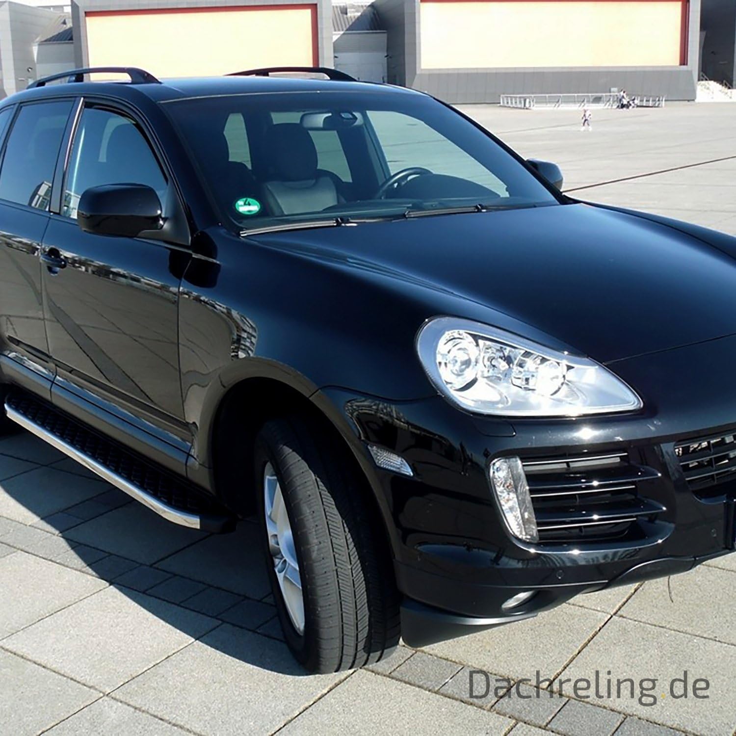Roof Rails Black Aluminium for Porsche Cayenne from Build Year 2003 Onwards with Vehicle Type Approval TÜV-Certification of North Roof / Roof Rack Rail
